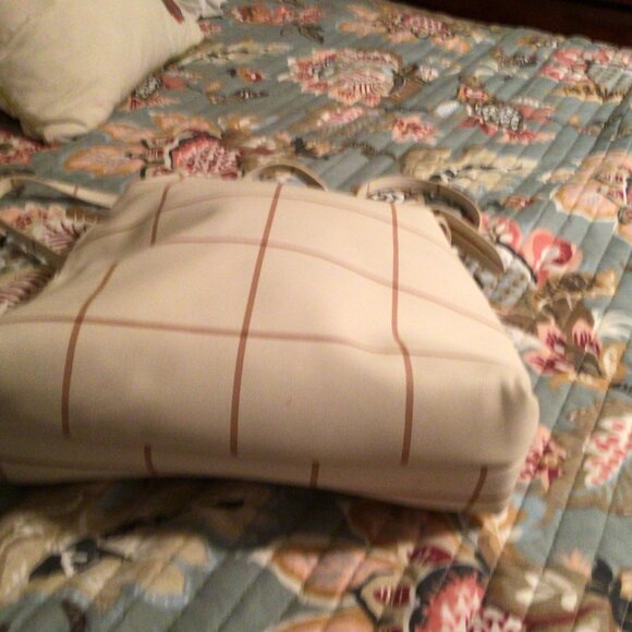 A NEW DAY WOMENS MULTICOLORED PLAID BACKPACK, White And Tan Pattern, Backpack - Picture 2 of 5